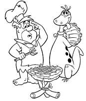 coloriage flintstones barbecue pierreafeu